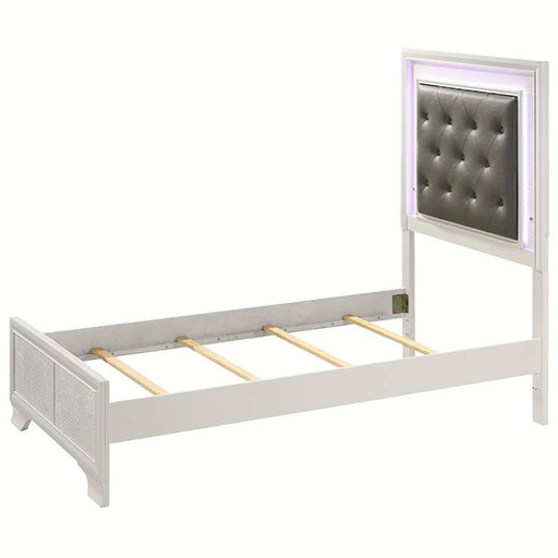 Crown Mark Furniture Lyssa Twin Upholstered Bed in White B4310-T -  Chapter 11 Furniture (Lewiston, Maine)