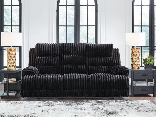 Rhine Falls Power Reclining Sofa with Drop Down Table -  Chapter 11 Furniture (Lewiston, Maine)