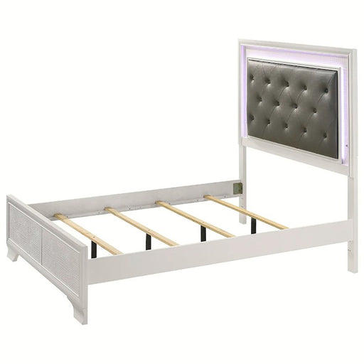 Crown Mark Furniture Lyssa Full Upholstered Bed in White B4310-F -  Chapter 11 Furniture (Lewiston, Maine)