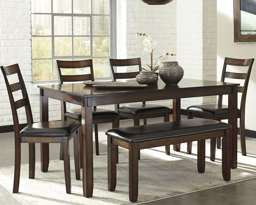 Coviar Dining Table and Chairs with Bench (Set of 6) -  Chapter 11 Furniture (Lewiston, Maine)