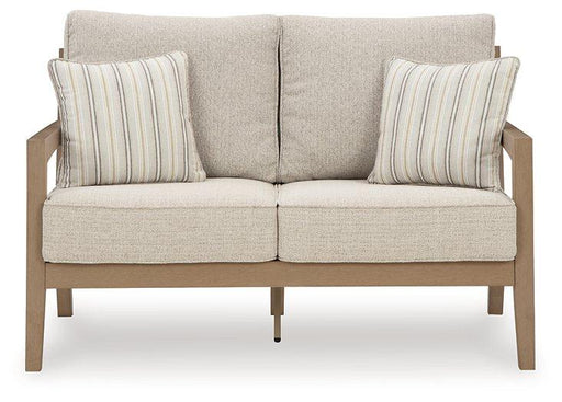 Hallow Creek Outdoor Loveseat with Cushion -  Chapter 11 Furniture (Lewiston, Maine)