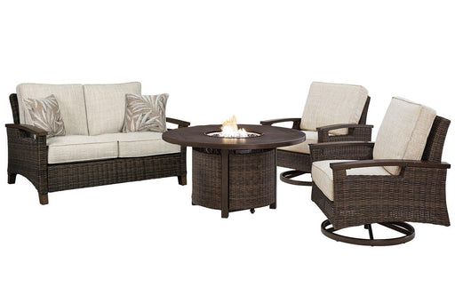 Paradise Trail Outdoor Loveseat, Lounge Chairs and Fire Pit Table -  Chapter 11 Furniture (Lewiston, Maine)
