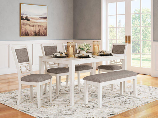 Erinberg Dining Table and 4 Chairs and Bench (Set of 6) -  Chapter 11 Furniture (Lewiston, Maine)