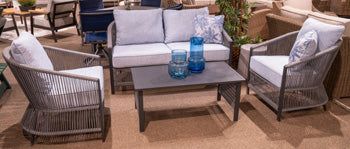 Bridges Beach Outdoor Love/Chairs/Table Set (Set of 4) -  Chapter 11 Furniture (Lewiston, Maine)