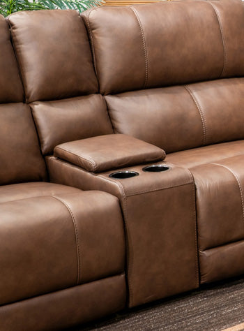 Bleckley Power Reclining Sectional Loveseat with Console -  Chapter 11 Furniture (Lewiston, Maine)