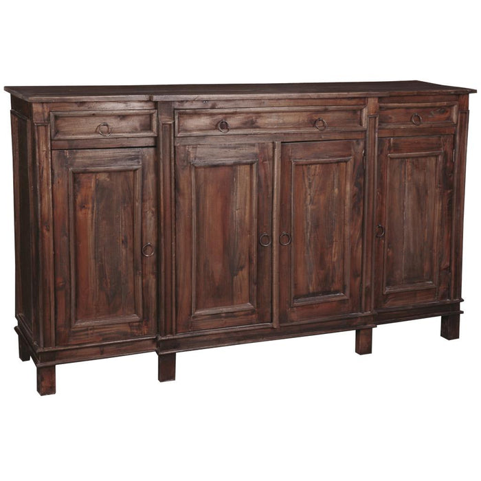 Sunset Trading Cottage Sideboard | Raftwood Brown Solid Wood | Fully Assembled Buffet