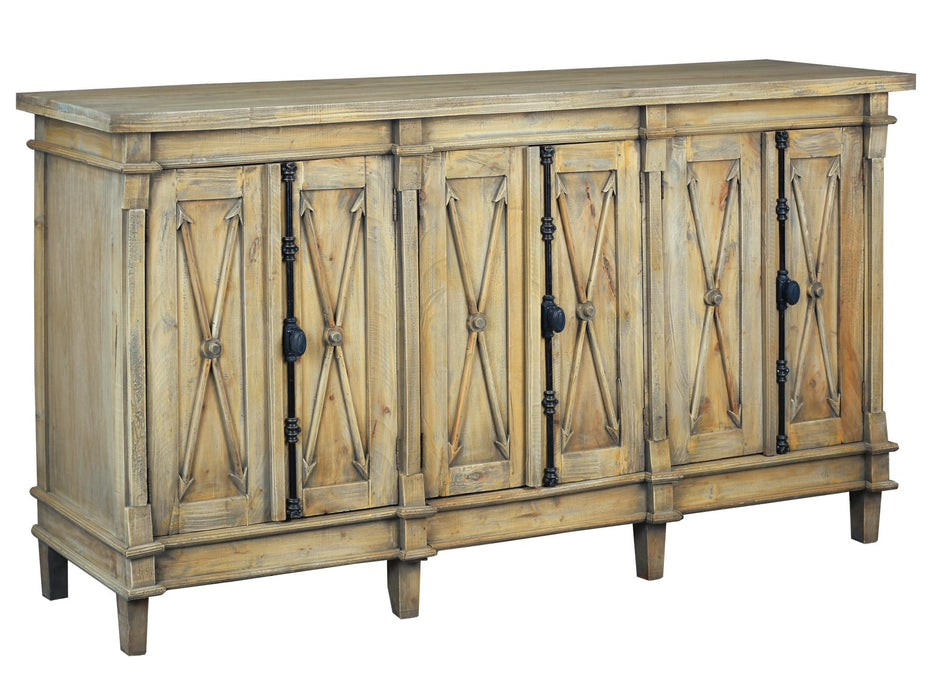Sunset Trading Cottage Arrow Credenza | Driftwood Brown Solid Wood | Fully Assembled Sideboard
