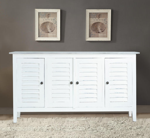Sunset Trading Cottage Shutter Door Credenza | Distressed White/ Gray Solid Wood | Fully Assembled Sideboard -  Chapter 11 Furniture (Lewiston, Maine)