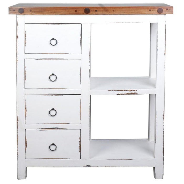 Sunset Trading Cottage Basket Cabinet | Distressed White/Savage Brown Solid Wood | Fully Assembled Sideboard -  Chapter 11 Furniture (Lewiston, Maine)