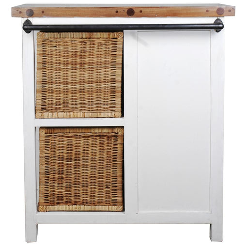 Sunset Trading Cottage Basket Cabinet | Distressed White/Savage Brown Solid Wood | Fully Assembled Sideboard -  Chapter 11 Furniture (Lewiston, Maine)