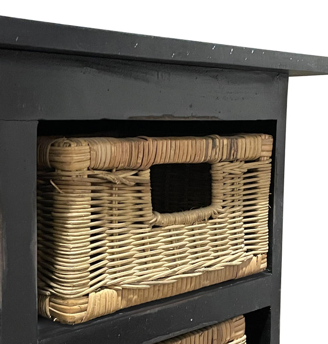 Sunset Trading Cottage Six Basket Cabinet | Distressed Black Solid Wood | Fully Assembled Sideboard -  Chapter 11 Furniture (Lewiston, Maine)