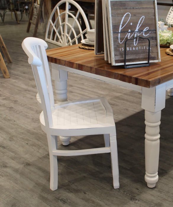 Sunset Trading Cottage Slat Back Dining Chairs | Set of 2 | Distressed White Solid Wood | Fully Assembled Sidechairs -  Chapter 11 Furniture (Lewiston, Maine)