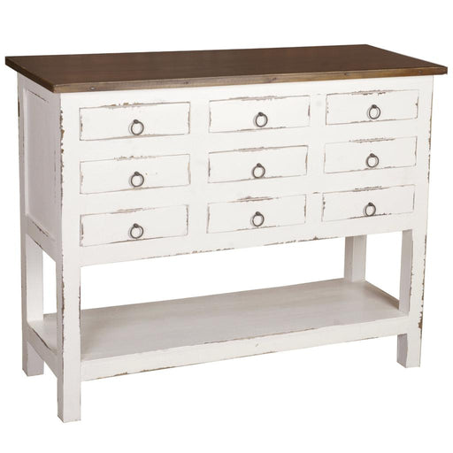 Sunset Trading Cottage Cabinet | Distressed White/Raftwood Brown Solid Wood | Fully Assembled Sideboard -  Chapter 11 Furniture (Lewiston, Maine)