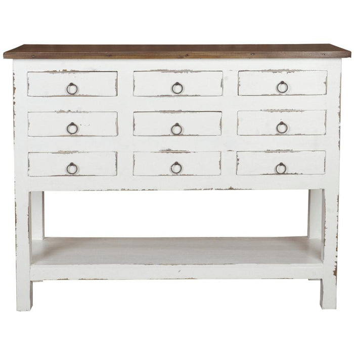 Sunset Trading Cottage Cabinet | Distressed White/Raftwood Brown Solid Wood | Fully Assembled Sideboard -  Chapter 11 Furniture (Lewiston, Maine)