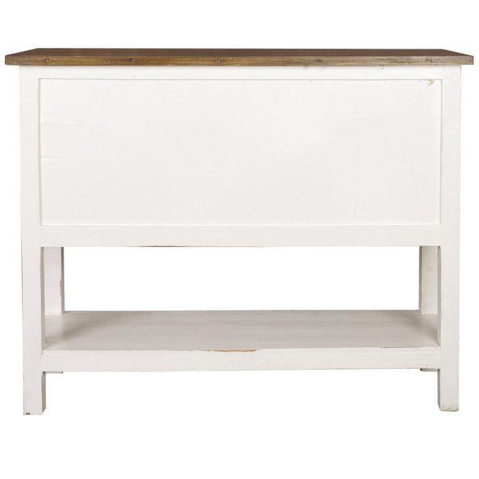 Sunset Trading Cottage Cabinet | Distressed White/Raftwood Brown Solid Wood | Fully Assembled Sideboard -  Chapter 11 Furniture (Lewiston, Maine)