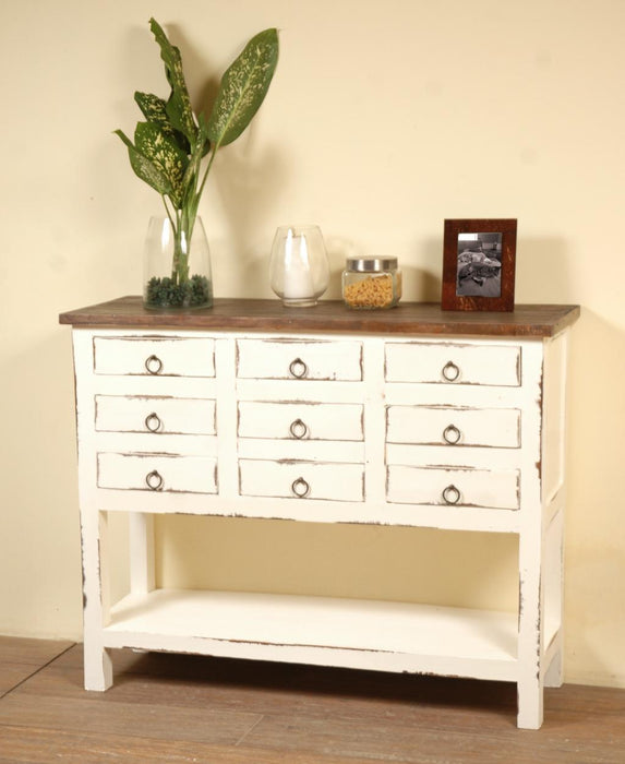 Sunset Trading Cottage Cabinet | Distressed White/Raftwood Brown Solid Wood | Fully Assembled Sideboard -  Chapter 11 Furniture (Lewiston, Maine)