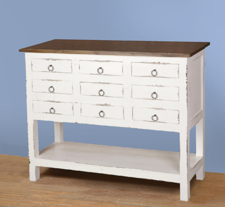 Sunset Trading Cottage Cabinet | Distressed White/Raftwood Brown Solid Wood | Fully Assembled Sideboard -  Chapter 11 Furniture (Lewiston, Maine)