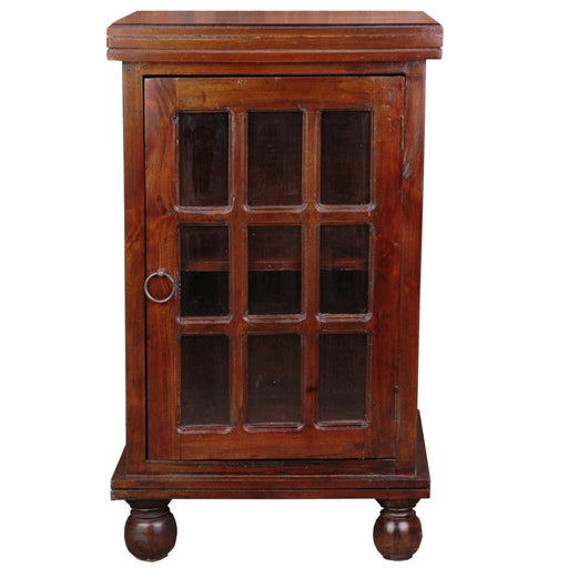 Sunset Trading Cottage End Table with Glass Door | Walnut Solid Wood | Fully Assembled Small Display Cabinet -  Chapter 11 Furniture (Lewiston, Maine)