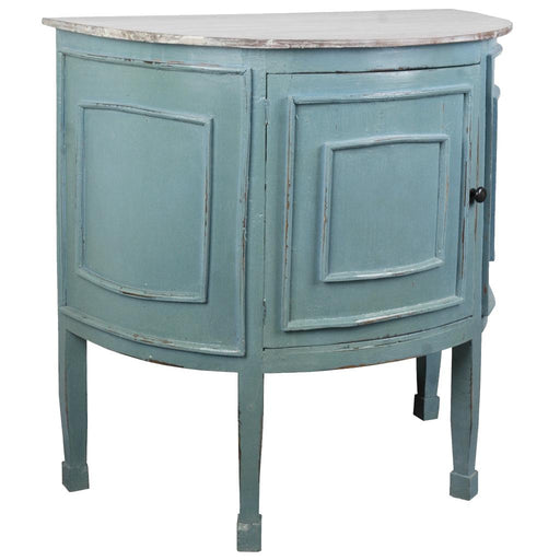 Sunset Trading Cottage Half Round Cabinet | Beach Blue/Natural Limewash Solid Wood | Fully Assembled Accent Table -  Chapter 11 Furniture (Lewiston, Maine)