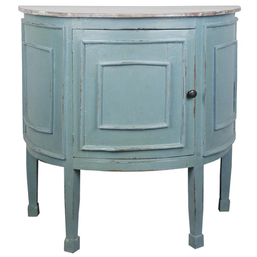 Sunset Trading Cottage Half Round Cabinet | Beach Blue/Natural Limewash Solid Wood | Fully Assembled Accent Table -  Chapter 11 Furniture (Lewiston, Maine)