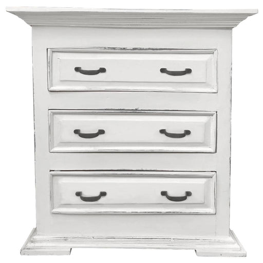 Sunset Trading Cottage Three Drawer Nightstand | Distressed White Solid Wood | Fully Assembled End Side Table -  Chapter 11 Furniture (Lewiston, Maine)
