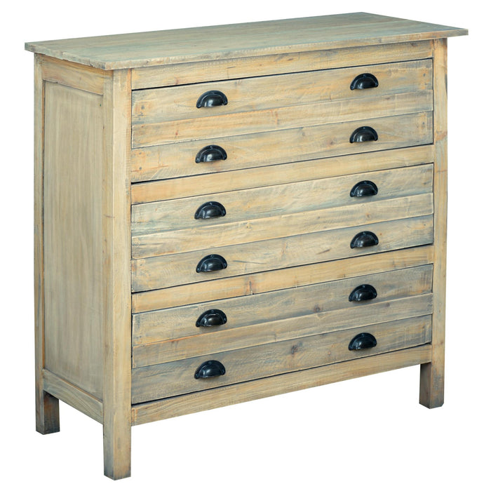 Sunset Trading Cottage Solid Wood 3 Drawer 37" Chest | Distressed Driftwood Brown | Fully Assembled Small Sideboard