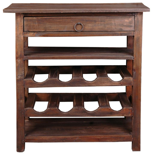 Sunset Trading Cottage Wine Server with Drawer | Raftwood Brown Solid Wood | Fully Assembled Sideboard -  Chapter 11 Furniture (Lewiston, Maine)