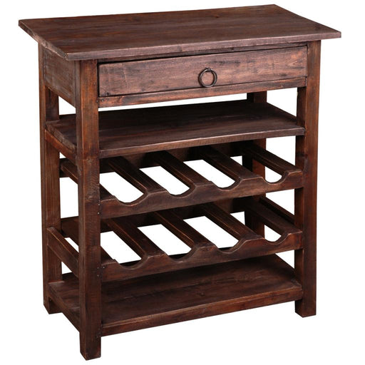 Sunset Trading Cottage Wine Server with Drawer | Raftwood Brown Solid Wood | Fully Assembled Sideboard -  Chapter 11 Furniture (Lewiston, Maine)