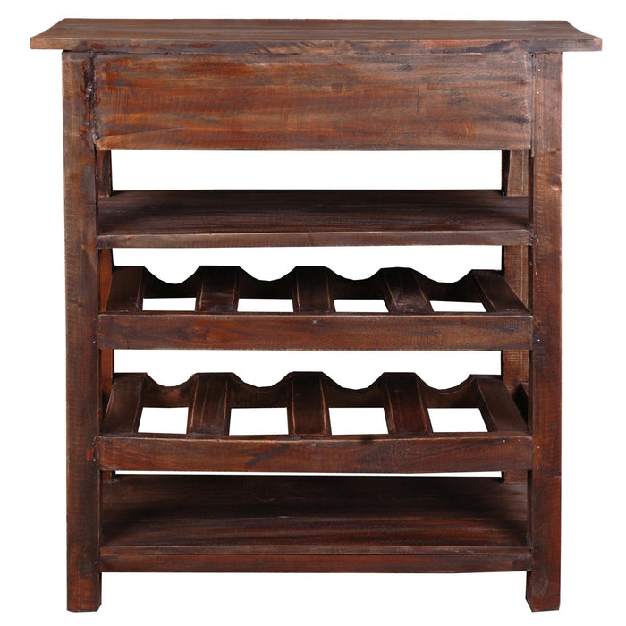 Sunset Trading Cottage Wine Server with Drawer | Raftwood Brown Solid Wood | Fully Assembled Sideboard -  Chapter 11 Furniture (Lewiston, Maine)