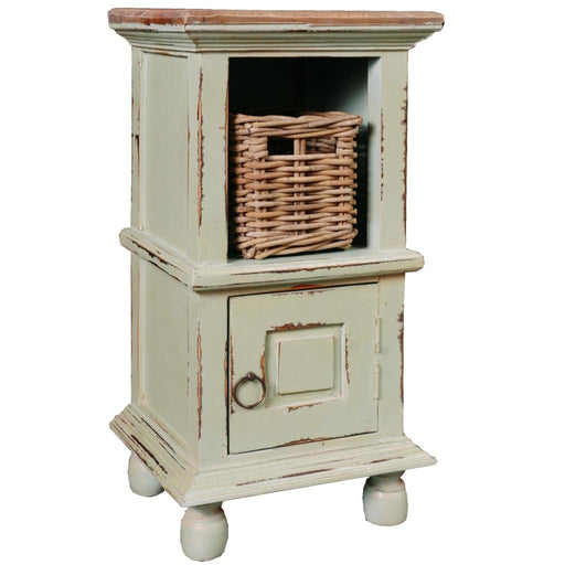 Sunset Trading Cottage End Table with Basket | Light Green/Raftwood Solid Wood | Fully Assembled -  Chapter 11 Furniture (Lewiston, Maine)