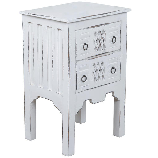 Sunset Trading Cottage End Table | Distressed White Solid Wood | Fully Assembled Nightstand -  Chapter 11 Furniture (Lewiston, Maine)