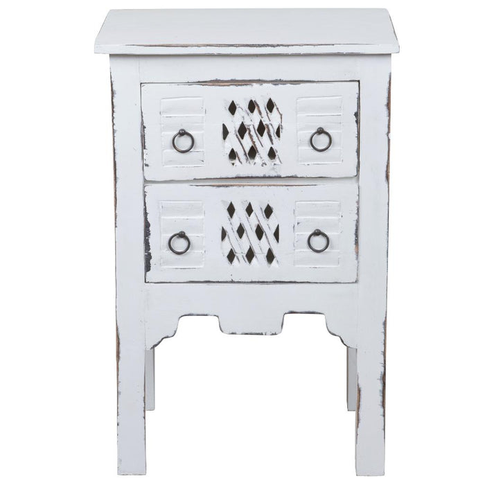 Sunset Trading Cottage End Table | Distressed White Solid Wood | Fully Assembled Nightstand -  Chapter 11 Furniture (Lewiston, Maine)