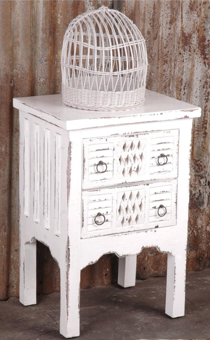 Sunset Trading Cottage End Table | Distressed White Solid Wood | Fully Assembled Nightstand -  Chapter 11 Furniture (Lewiston, Maine)