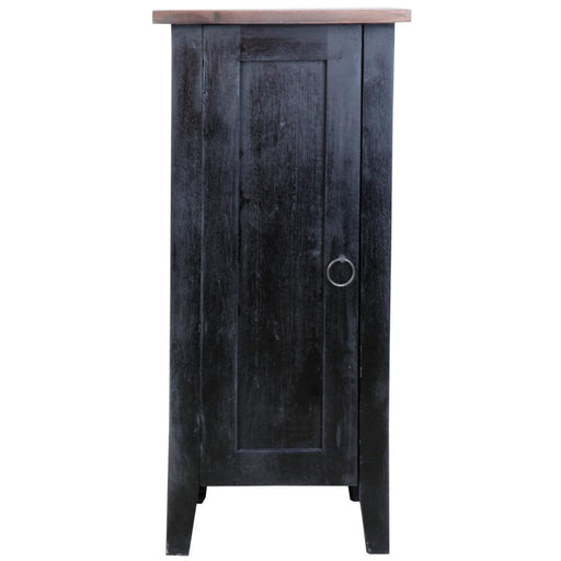 Sunset Trading Cottage 1 Door Accent Cabinet | Distressed Black/Savage Brown Solid Wood | Fully Assembled Cupboard -  Chapter 11 Furniture (Lewiston, Maine)