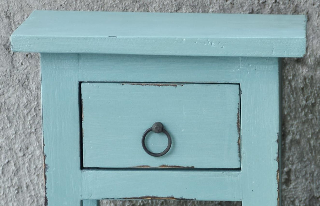Sunset Trading Cottage Narrow Side End Table | Beach Blue Solid Wood | Fully Assembled Small Nightstand -  Chapter 11 Furniture (Lewiston, Maine)