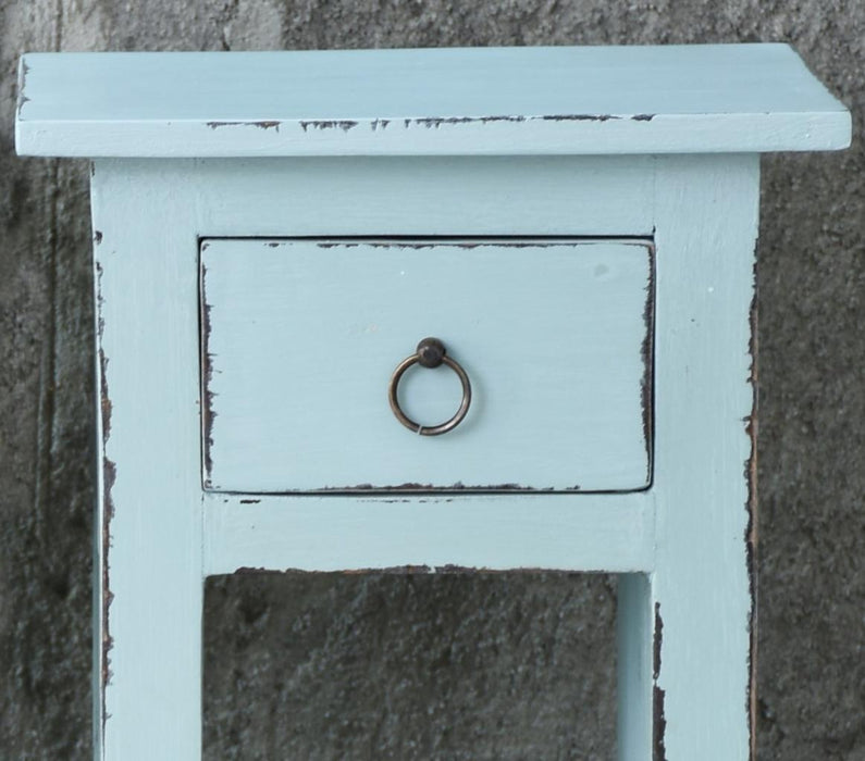 Sunset Trading Cottage Narrow Side End Table | Sky Blue Solid Wood | Fully Assembled Small Nightstand -  Chapter 11 Furniture (Lewiston, Maine)