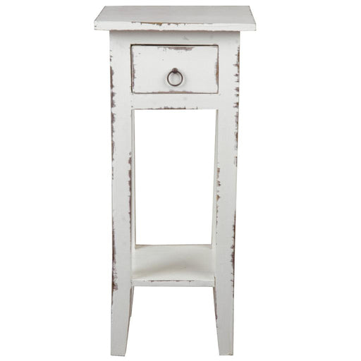 Sunset Trading Cottage Narrow Side End Table | Distressed White Solid Wood | Fully Assembled Small Nightstand -  Chapter 11 Furniture (Lewiston, Maine)