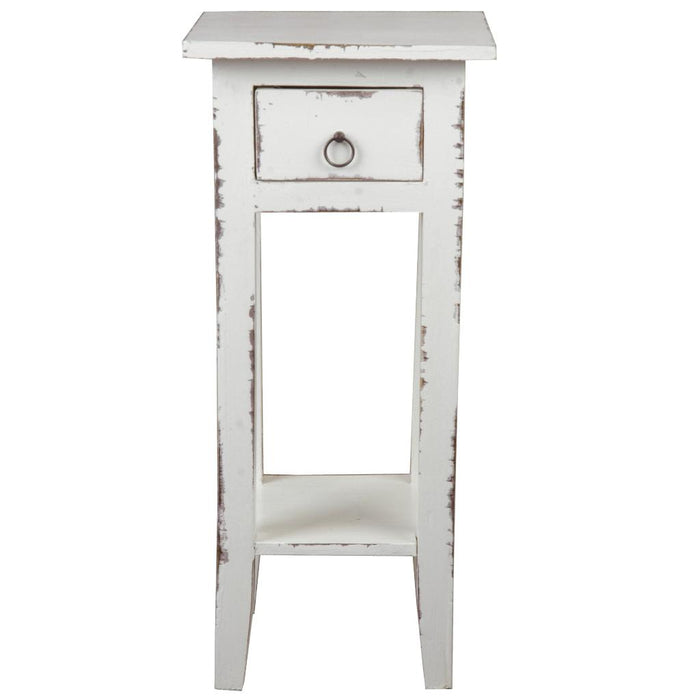 Sunset Trading Cottage Narrow Side End Table | Distressed White Solid Wood | Fully Assembled Small Nightstand -  Chapter 11 Furniture (Lewiston, Maine)