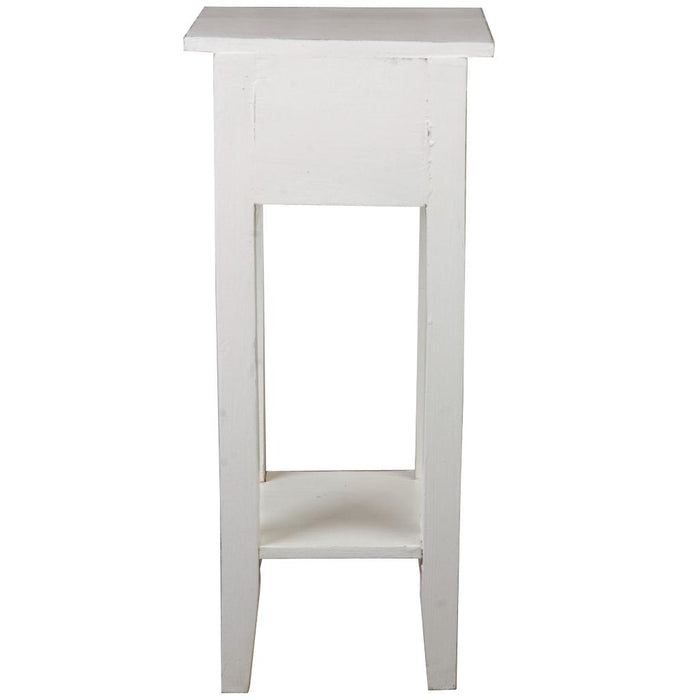 Sunset Trading Cottage Narrow Side End Table | Distressed White Solid Wood | Fully Assembled Small Nightstand -  Chapter 11 Furniture (Lewiston, Maine)
