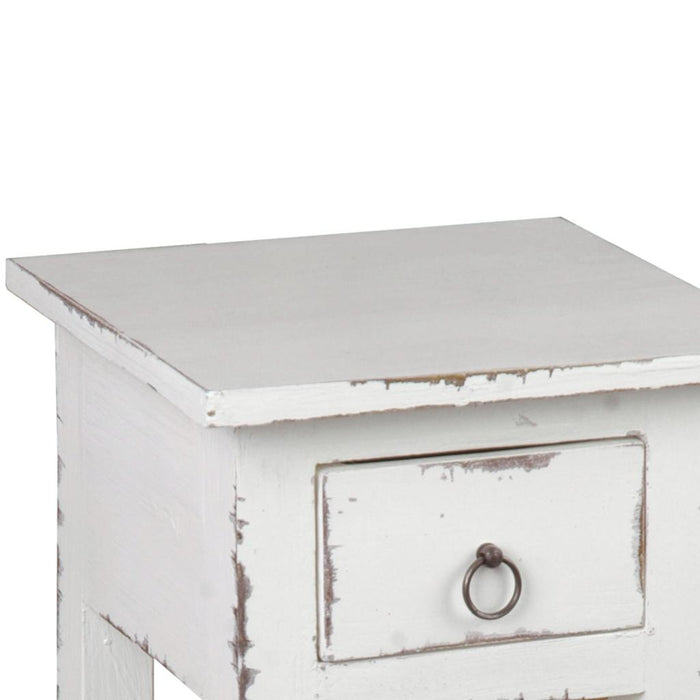 Sunset Trading Cottage Narrow Side End Table | Distressed White Solid Wood | Fully Assembled Small Nightstand -  Chapter 11 Furniture (Lewiston, Maine)