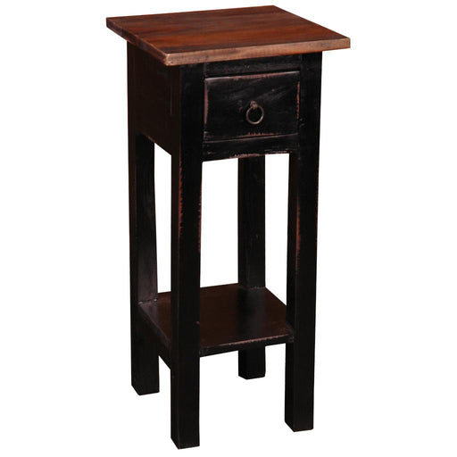 Sunset Trading Cottage Narrow Side End Table | Antique Black/Raftwood Solid Wood | Fully Assembled Small Nightstand -  Chapter 11 Furniture (Lewiston, Maine)