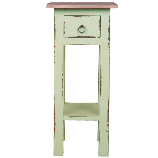 Sunset Trading Cottage Narrow Side Table | Distressed Bahama/Natural Limewash Solid Wood | Fully Assembled Small Nightstand -  Chapter 11 Furniture (Lewiston, Maine)