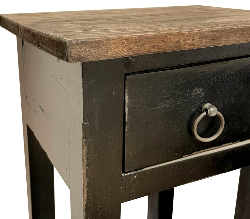 Sunset Trading Cottage Narrow Side End Table | Antique Black/Raftwood Solid Wood | Fully Assembled Small Nightstand -  Chapter 11 Furniture (Lewiston, Maine)