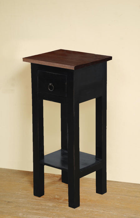 Sunset Trading Cottage Narrow Side End Table | Antique Black/Raftwood Solid Wood | Fully Assembled Small Nightstand -  Chapter 11 Furniture (Lewiston, Maine)