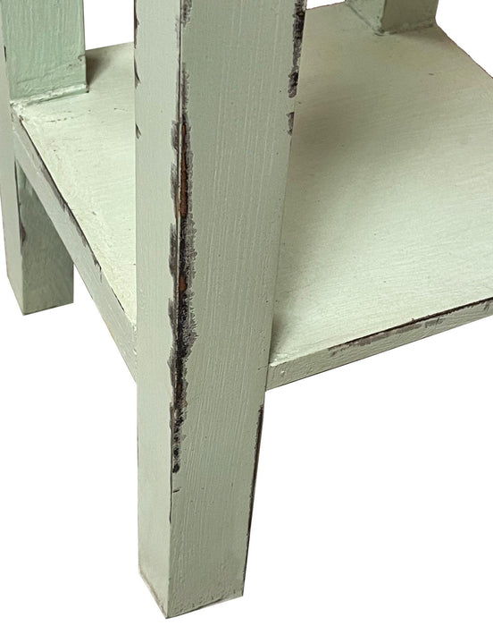 Sunset Trading Cottage Narrow Side Table | Distressed Bahama/Natural Limewash Solid Wood | Fully Assembled Small Nightstand -  Chapter 11 Furniture (Lewiston, Maine)