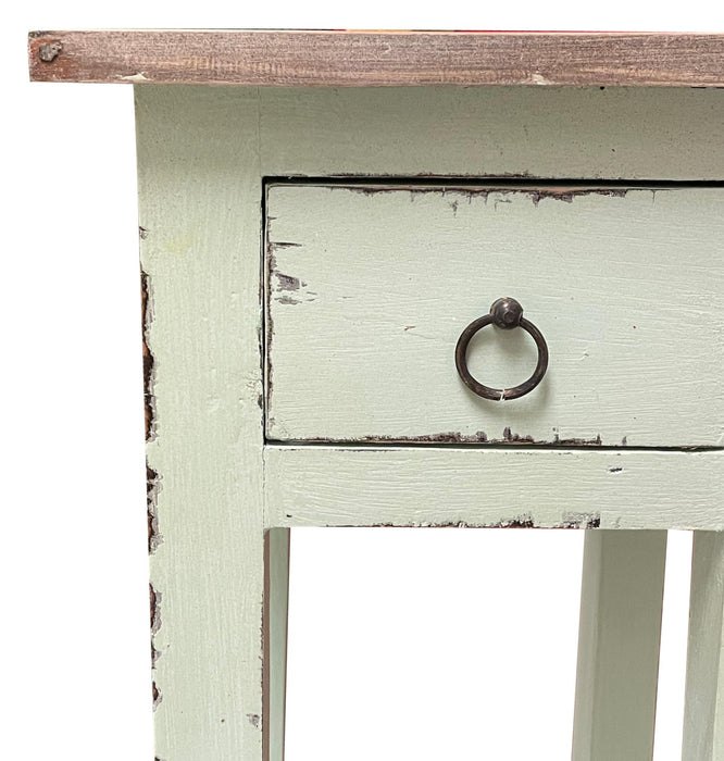 Sunset Trading Cottage Narrow Side Table | Distressed Bahama/Natural Limewash Solid Wood | Fully Assembled Small Nightstand -  Chapter 11 Furniture (Lewiston, Maine)