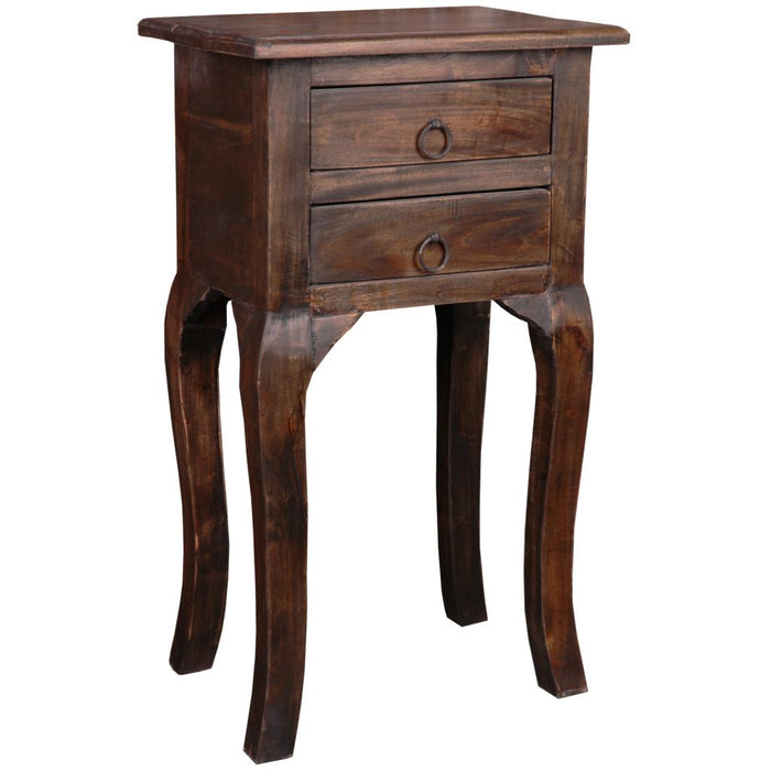 Sunset Trading Cottage Side End Table | Vintage Iron Brown Solid Wood | Fully Assembled