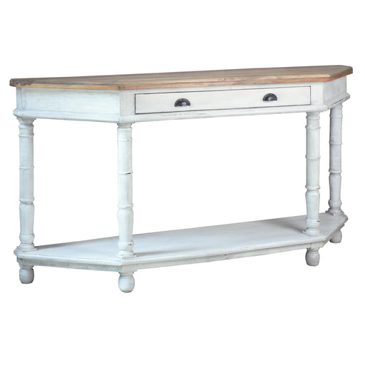 Sunset Trading Cottage Display Table | Vintage White/Salvage Brown Solid Wood | Fully Assembled Sideboard -  Chapter 11 Furniture (Lewiston, Maine)