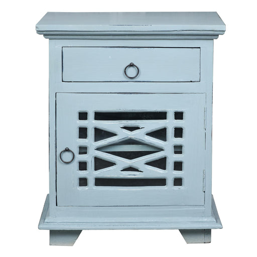 Sunset Trading Cottage Solid Wood Side or Night Table | Distressed Beach Blue Solid Wood | Fully Assembled Accent Cabinet -  Chapter 11 Furniture (Lewiston, Maine)