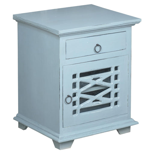 Sunset Trading Cottage Solid Wood Side or Night Table | Distressed Beach Blue Solid Wood | Fully Assembled Accent Cabinet -  Chapter 11 Furniture (Lewiston, Maine)